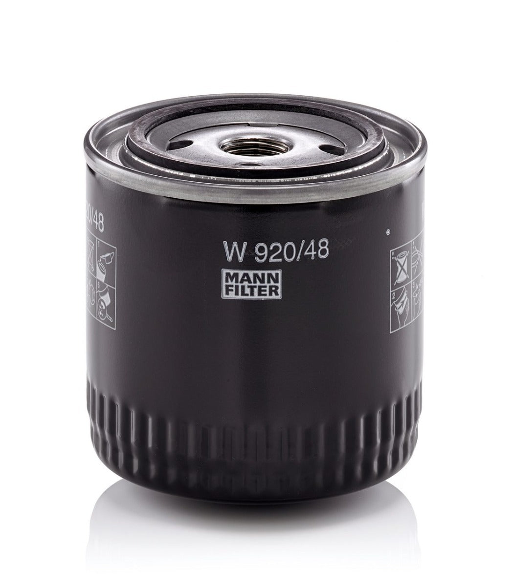 [W-920/48]Mann Spin-on Oil Filter(Bobcat 6678233, 6675517, Case 47668666, Hyster 4096874, Ingersoll-Rand 54477104, Kubota W21ES-O1640, Liebherr 10490037, Nissan 15208-BN30A, Onan 122-0185, Volvo-Penta 15714575, VOE15714575 )