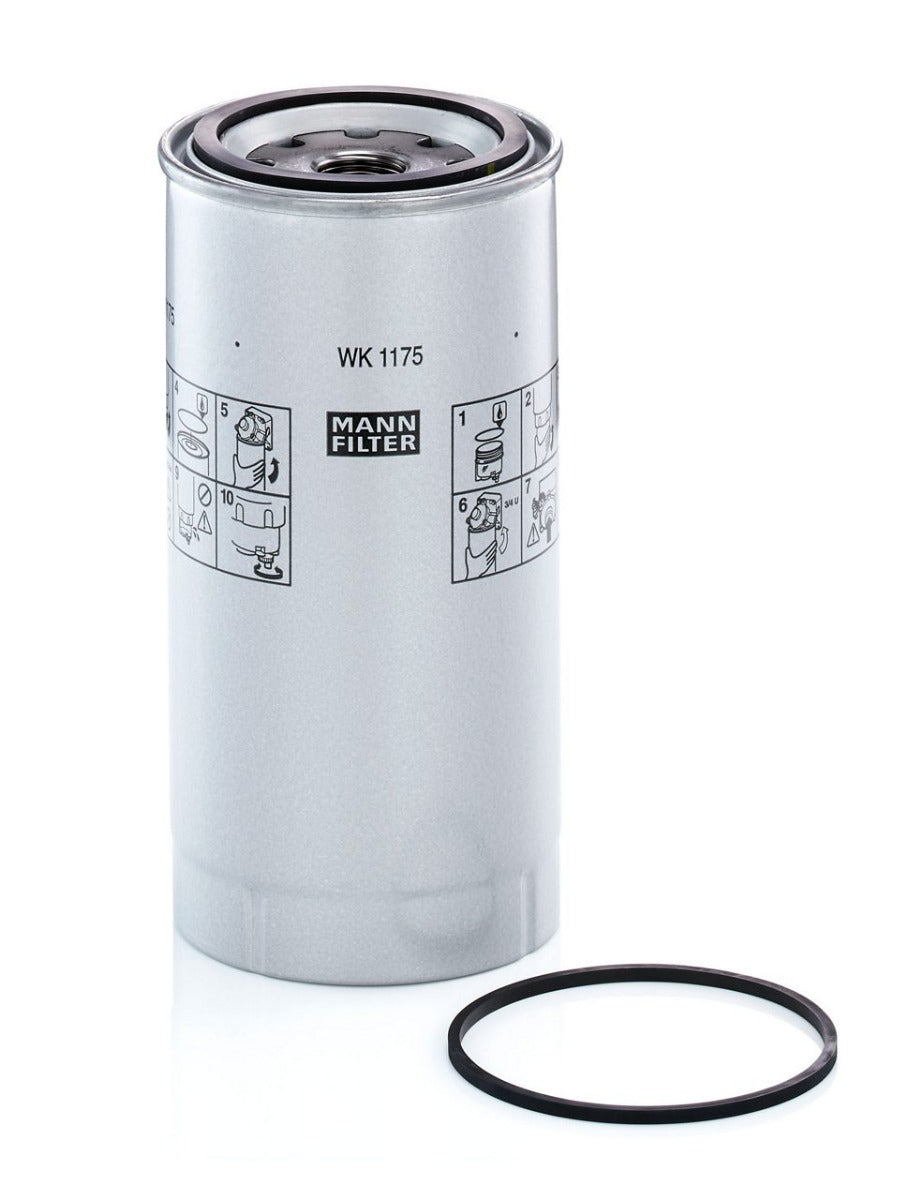 [WK-1175-X]Filtro de combustible europeo de rosca Mann-Filter(Ingersoll Rand 89303002, 22090534 / Compair 10000/5216, 100004696 / Claas 00 0363 513 0 / John Deere RE50367, RE503674 )
