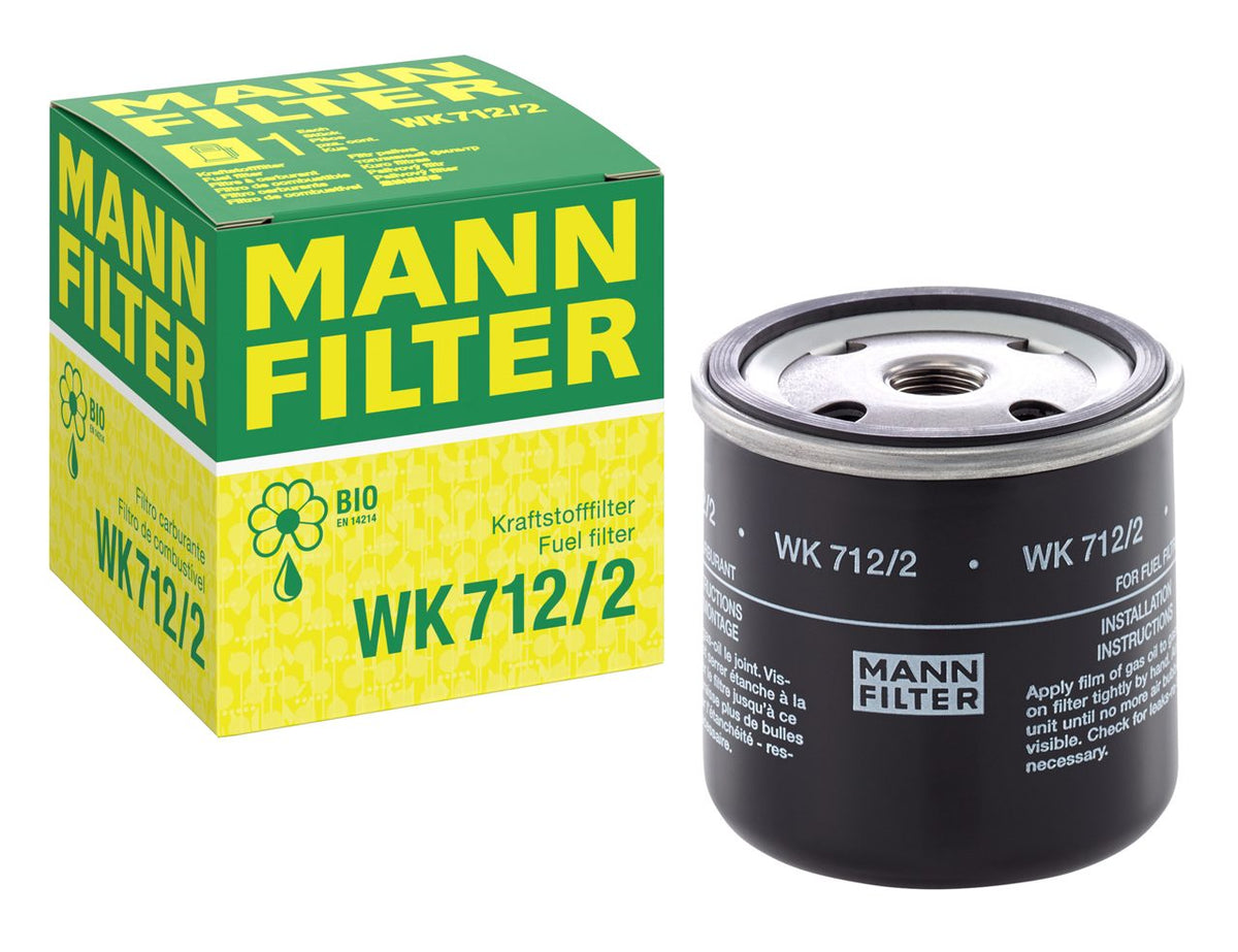 [WK-712/2]Filtro de combustible europeo tipo spin-on Mann-Filter(Bobcat 4121609, Case 668703506, Caterpillar 081-3242, 813242, Compair C 16012/50, C 16012/050, Ingersoll-Rand 35302512, F410151052, Volvo Penta 2905303, 829913-3, HATZ 50251501,01174696)