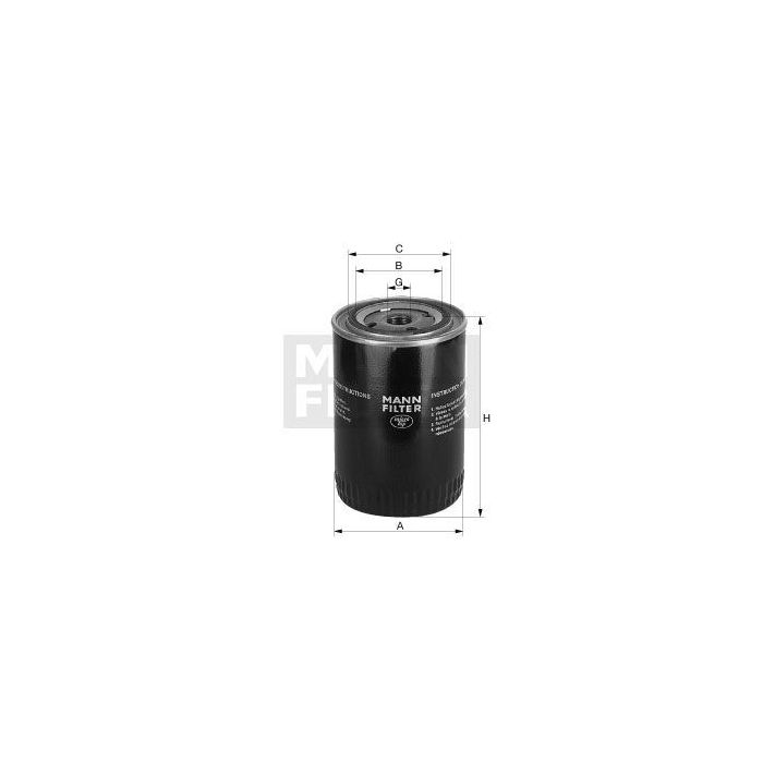 [W-719/46]Mann-Filter European Spin-on Oil Filter(SI - Industrial Heavy truck and Bus/Off-Highway ) 