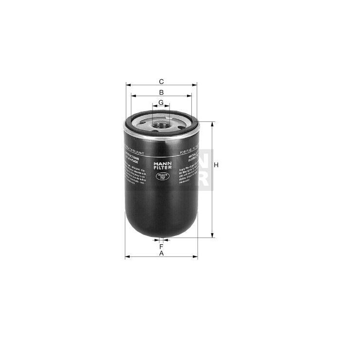 [WK-9165-X]Mann-Filter European Spin-on Fuel Filter(SI - Industrial Heavy truck and Bus/Off-Highway )