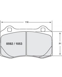 [1053.10]Performance Friction Z-Rated brake pads.FMSI(D1053)(old pfc #)