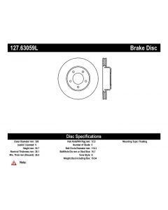 [127.63059L]StopTech Sport Drilled & Slotted Rotor, Left