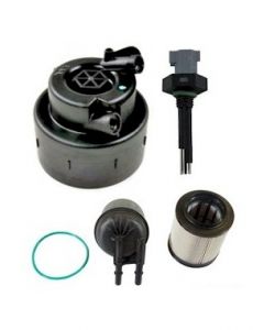 [fd-4615/BC3Z-9G270-D/BC3Z-9T321-A]2011-2016 Ford 6.7 liter Powerstroke turbo diesel Motorcraft fuel/water filter kit(2 filters),cap and water sensor.