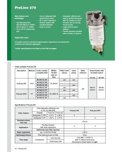 [6660462261]Mann and Hummel Preline 270 fuel filter assembly. Includes water level sensor and hand pump.